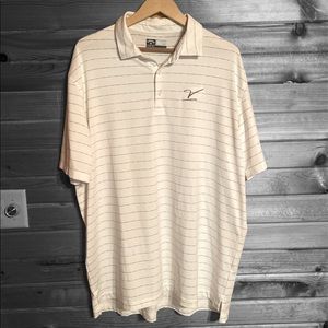 Callaway Opti-Dry Men’s White and Gray Stripe Golf Polo Size XL